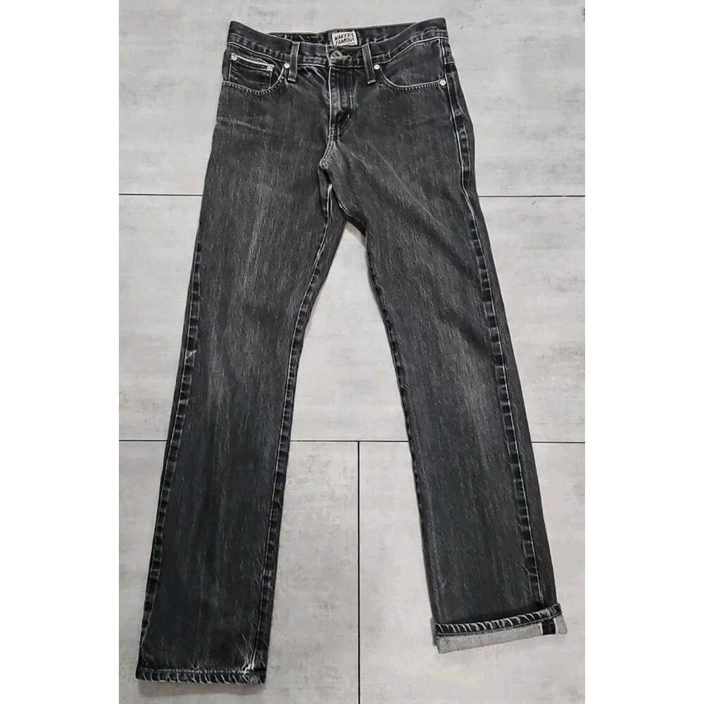 Naked &‎ Famous Slim Guy Black Raw Selvedge Denim Jeans 29x33